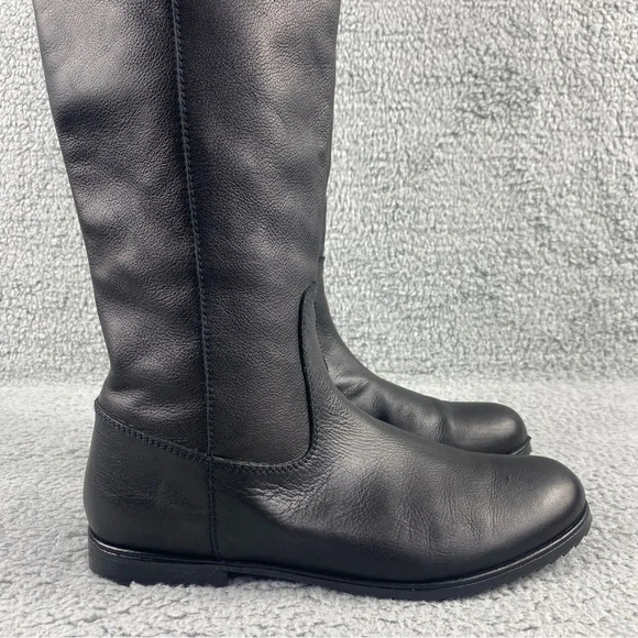 Stuart Weitzman Boots Knee High Leather V Cutout Riding Shoe Pull On Womens 6.5 - Picture 3 of 16